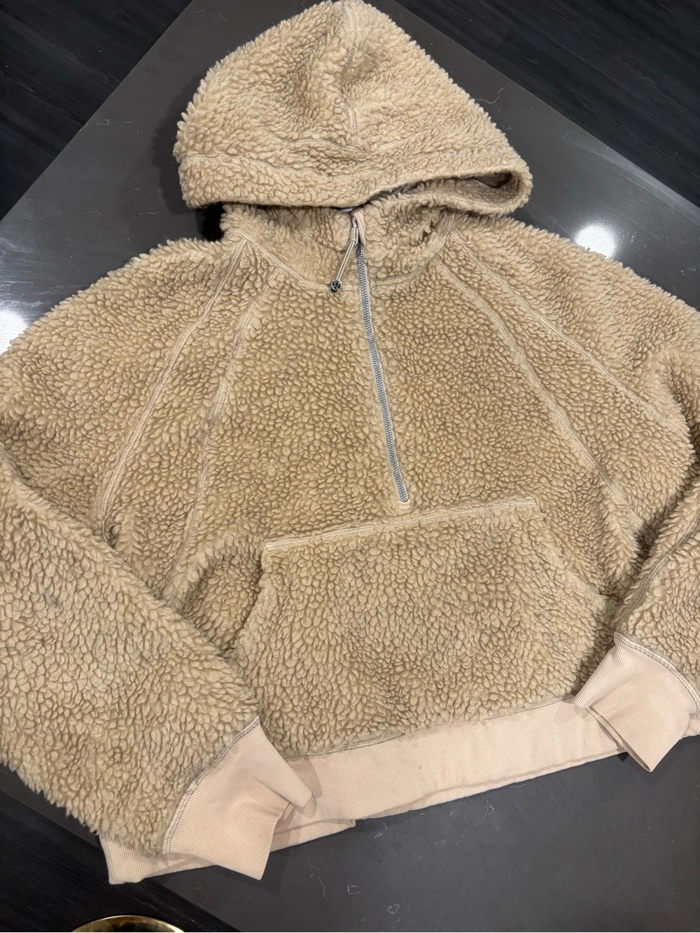 lululemon athletica Beige Sherpa Half-Zip Hoodie
